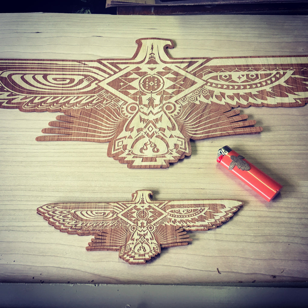 Thunderbird wood sticker