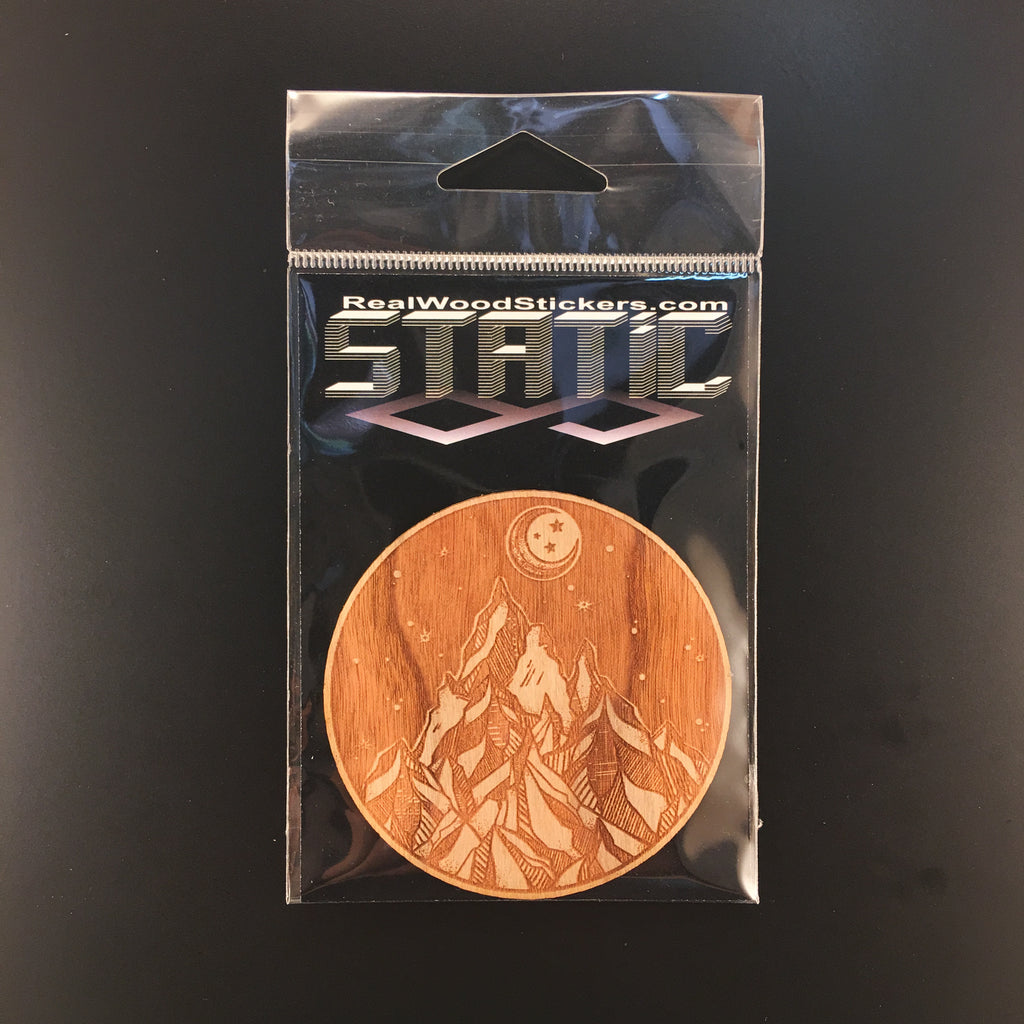 Father Mountain REAL Wood Sticker