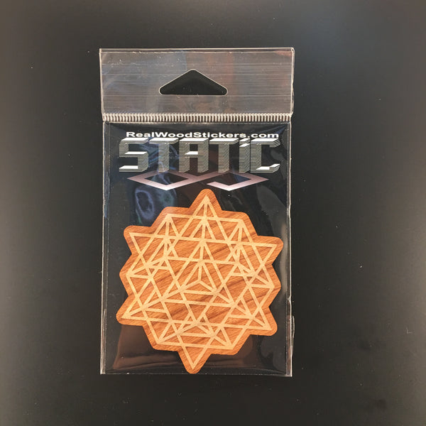 64 star tetrahedron REAL WOOD STICKER