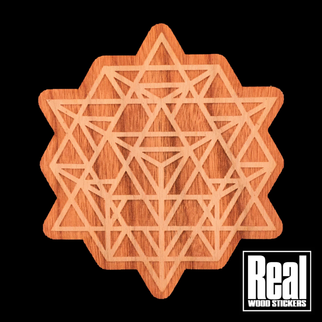 64 star tetrahedron wood sticker
