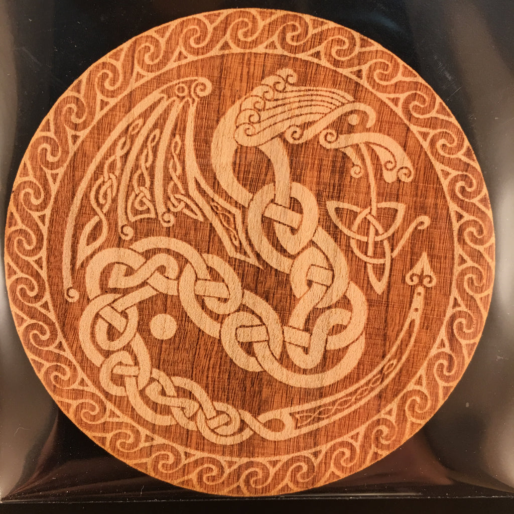Celtic dragon REAL Wood Sticker
