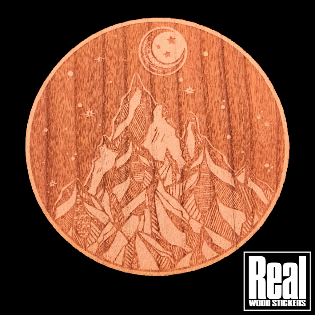 Father Mountain REAL Wood Sticker