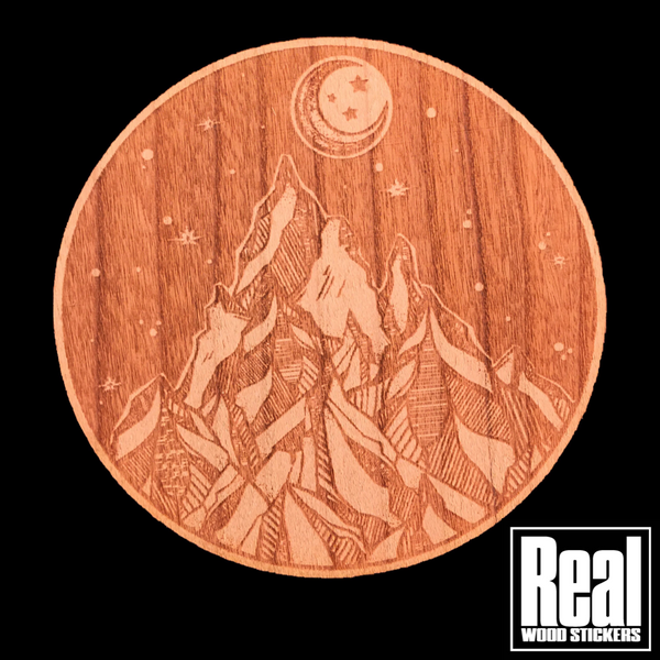 Father Mountain REAL Wood Sticker